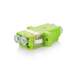 Adapter BKT FO, OM5, LC, duplex, limonkowy, z uszami