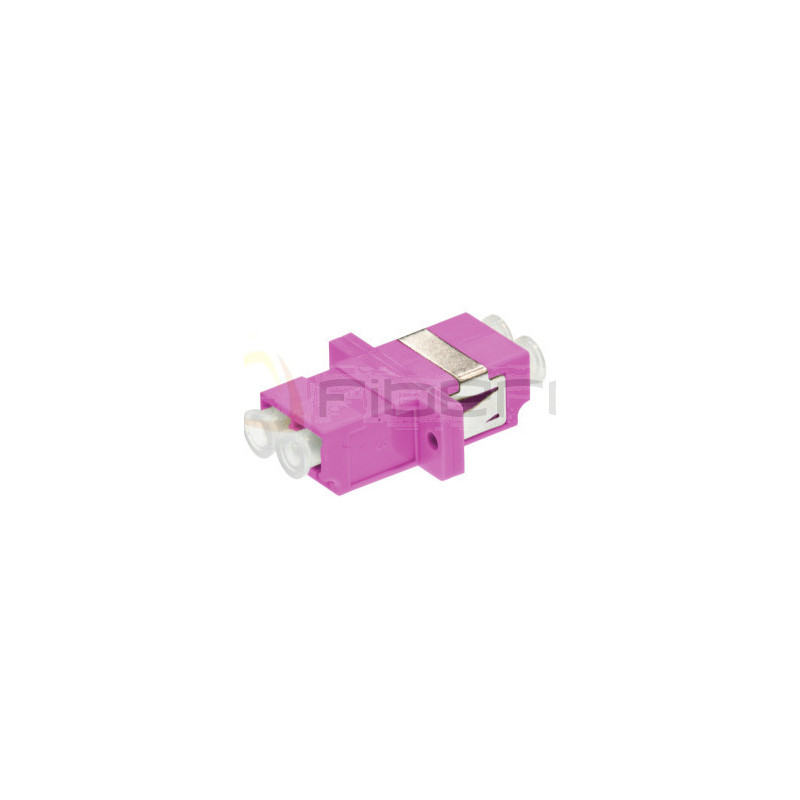Adapter BKT FO OM4, LC, duplex, fioletowy, z uszami