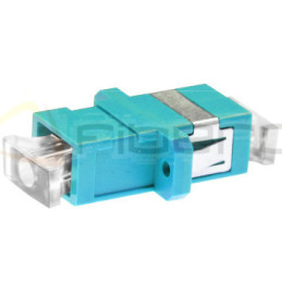 Adapter BKT FO OM3, SC, duplex, turkusowy, z uszami