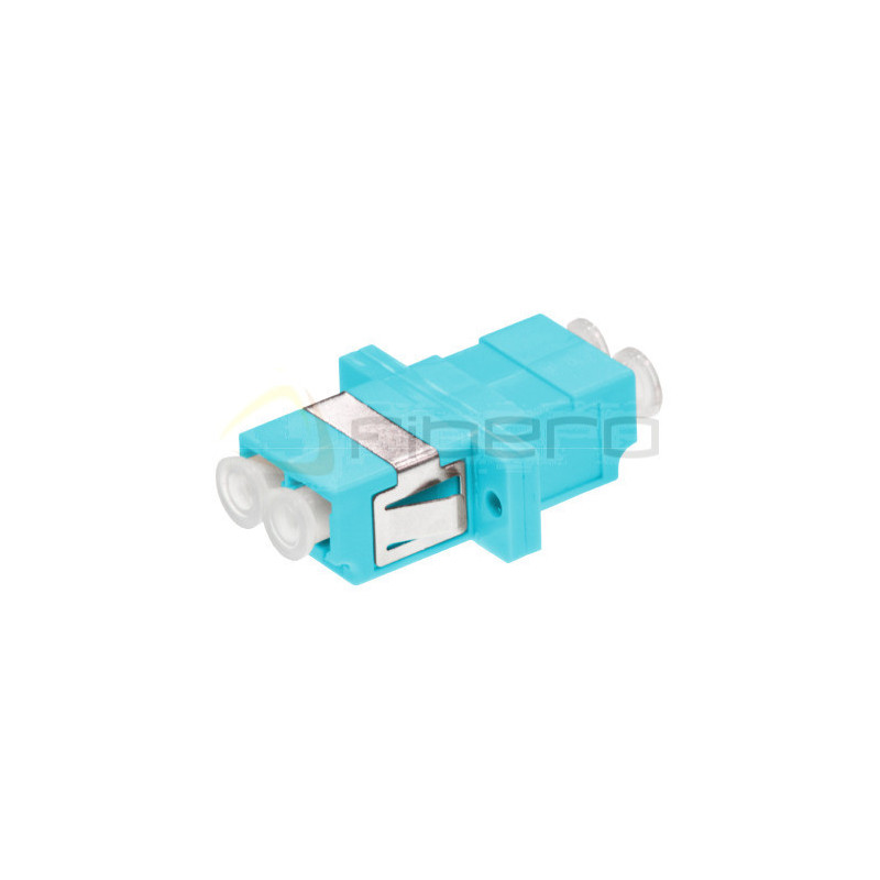 Adapter BKT FO OM3, LC, quad, turkusowy, z uszami