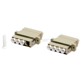 Adapter BKT FO OM1/2, LC, quad, beżowy, z uszami
