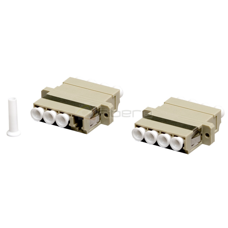 Adapter BKT FO OM1/2, LC, quad, beżowy, z uszami