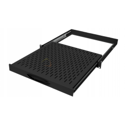 Półka ruchoma BKT 19",1U, o gł. 650mm, mocowana w czterech punktach RAL 9005