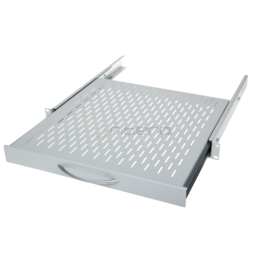 Półka ruchoma BKT 19",1U, o gł. 300mm, mocowana w czterech punktach RAL 9005