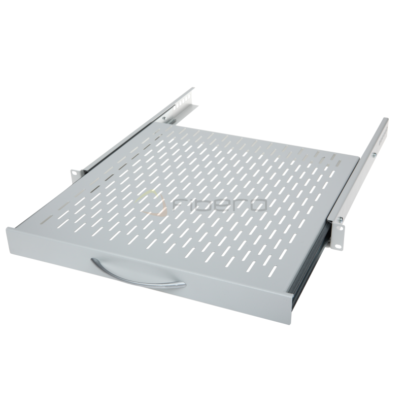 Półka ruchoma BKT 19",1U, o gł. 300mm, mocowana w czterech punktach RAL 9005