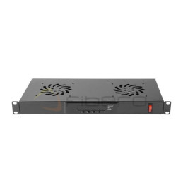 Panel wentylacyjny BKT 2 wentylatorowy dachowo-rakowy + termostat 1U czarny RAL