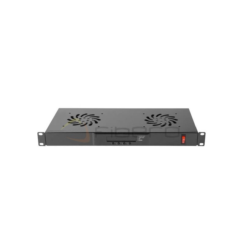Panel wentylacyjny BKT 2 wentylatorowy dachowo-rakowy + termostat 1U czarny RAL