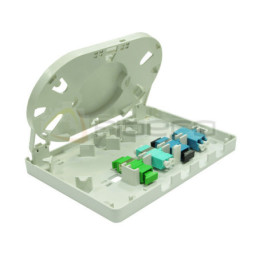 Gniazdo światłowodowe BKT FTTH naścienne plastikowe białe 4xSC simplex 150x109x30 mm