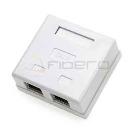 Mini puszka natynkowa 2x moduł RJ45, keystone, biała