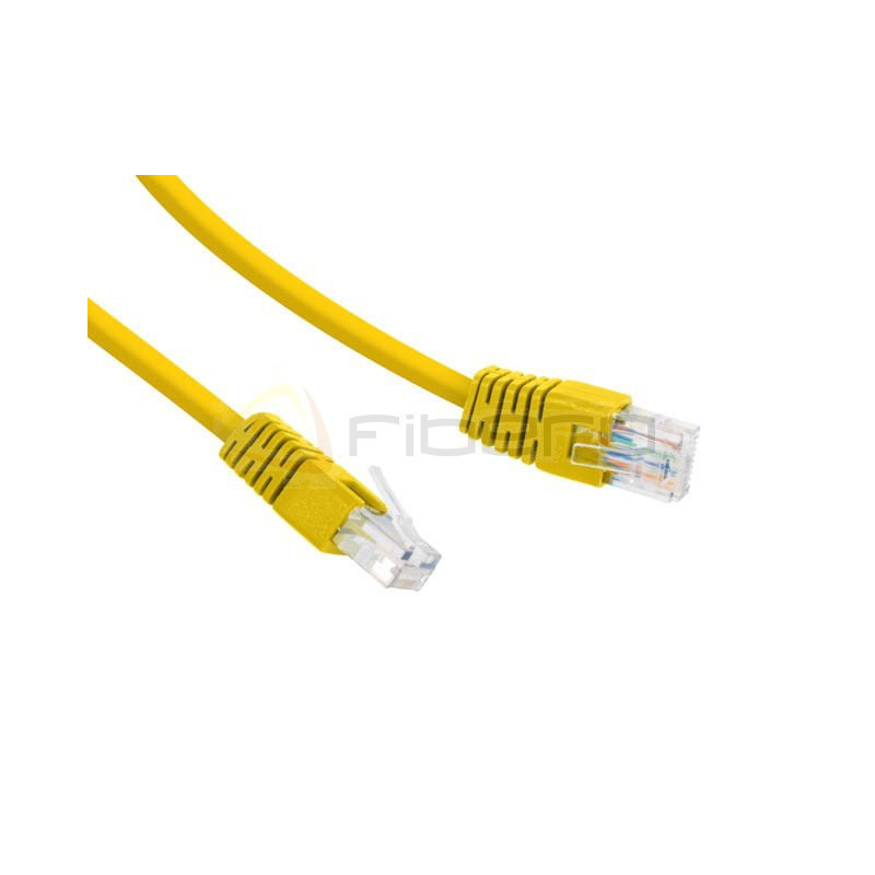 Patchcord BKT RJ45 kat.6 U/UTP LS0H, wtyk zalewany, żółty 1m