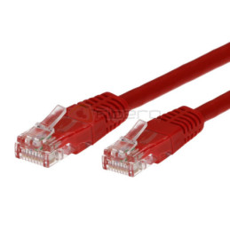 Patchcord BKT RJ45 kat.6 U/UTP LS0H, wtyk zalewany, czerwony 0.5m
