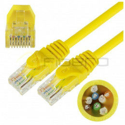 Patchcord BKT RJ45 kat.5e U/UTP LS0H, wtyk zalewany, żółty 3m