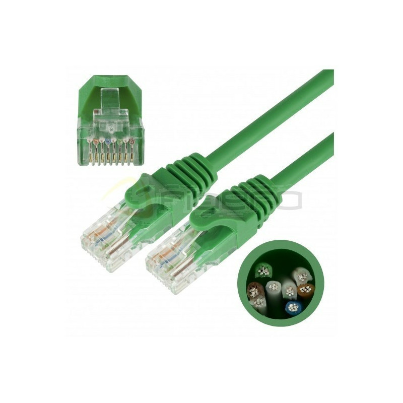 Patchcord BKT RJ45 kat.5e U/UTP LS0H, wtyk zalewany, zielony 2m