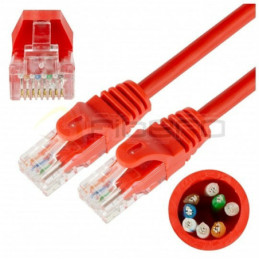 Patchcord BKT RJ45 kat.5e U/UTP LS0H, wtyk zalewany, czerwony 3m