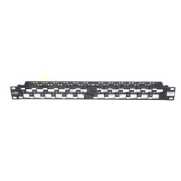 Panel krosowy BKT 19" 1U, modularny, ekranowany, 24xkeystone, czarny