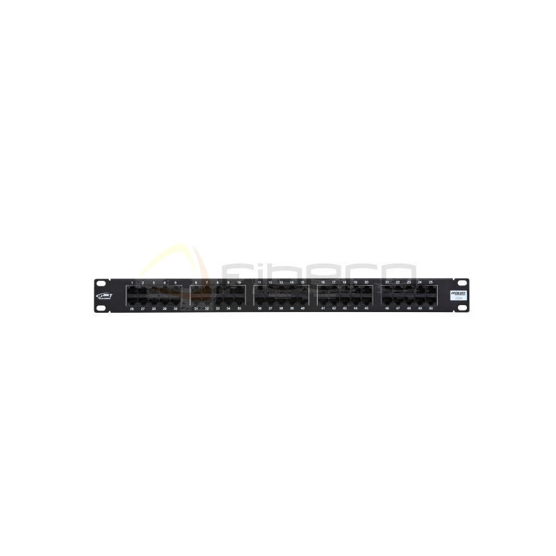 Panel krosowy BKT 19" 1U, ISDN, nieekranowany, 50xRJ45, czarny