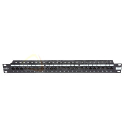 Panel krosowy BKT 19" 1U, IDC, kat.5e, nieekranowany, 24xRJ45, czarny