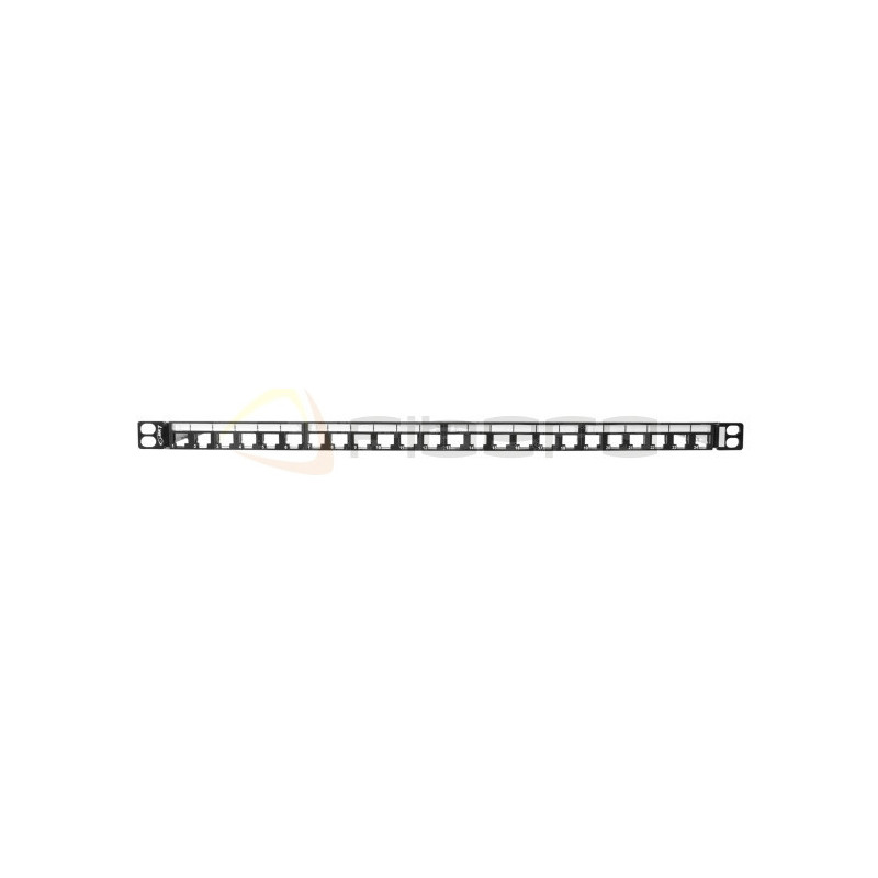 Panel krosowy BKT 19" 0.5U, modularny, ekranowany, 24xkeystone, czarny