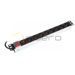 Listwa zasilająca BKT 19", 9xDIN 49440(schuko), wtyk DIN 49441(unischuko) 16A/2