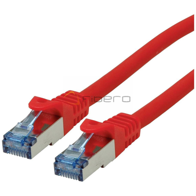 Patchcord BKT RJ45 kat.6A S/FTP LSHF, wtyk BKT zaciskany, czerwony 0.5m