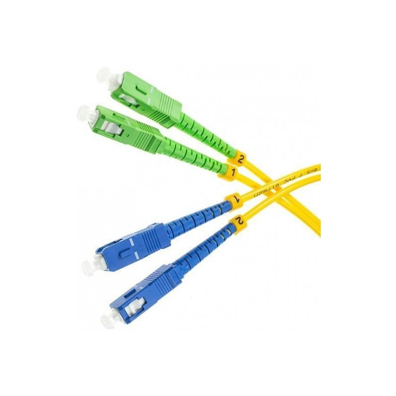 Patchcord BKT FO Standard, OS2 G.652.D, duplex, SC/UPC-SC/APC, 1m