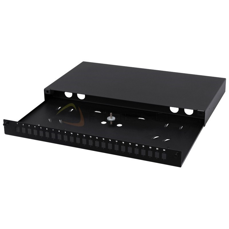 Przełącznica BKT VENI-2-TOP, 19", 2U, wysuwalna, bez płyty czołowej, czarny