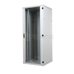 Szafa serwerowa SRS, BKT 42U, 800/1000/1980, szer./gł./wys. mm. drzwi blacha/szkło, skrócona osłona tylna pełen metal RAL 7