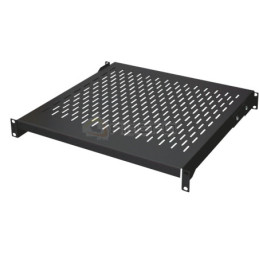 Półka stała BKT 19", 1U, o gł. 750 mm., mocowana w czterech punktach RAL 9005 czarny