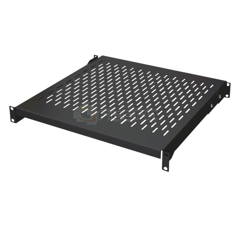 Półka stała BKT 19", 1U, o gł. 750 mm., mocowana w czterech punktach RAL 9005 czarny