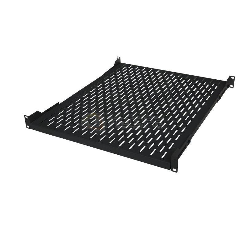 Półka stała BKT 19", 1U, o gł. 550 mm., mocowana w czterech punktach RAL 9005 czarny
