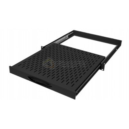 Półka ruchoma BKT 19",1U, o gł. 450mm, mocowana w czterech punktach RAL 9005 czarny