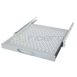 Półka ruchoma BKT 19",1U, o gł. 450mm, mocowana w czterech punktach RAL 7035 szary