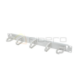 Poziomy organizator kabli BKT 19" - z plastikowymi uszami RAL 7035 szary 1U