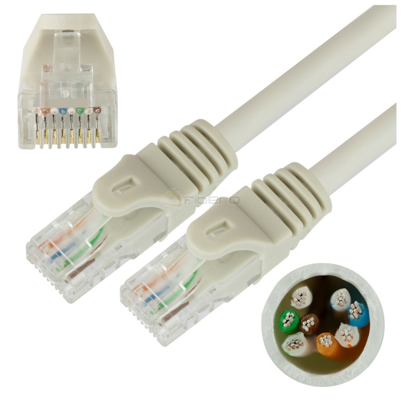 Patchcord BKT RJ45 kat.5e U/UTP LS0H, wtyk zalewany, szary 1m
