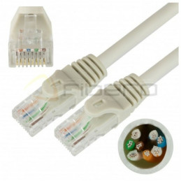 Patchcord BKT RJ45 kat.5e U/UTP LS0H, wtyk zalewany, szary 7.5m