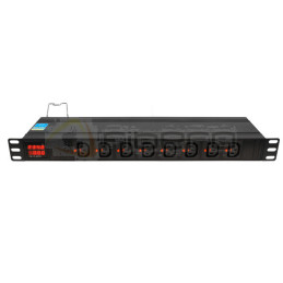 Listwa zasilająca BKT DUAL 19" 1U, 16xIEC 320 C13, przód 8xIEC 320 C13(blokada IEC) tył 8xIEC 320 C13(blokada IEC), amperomie