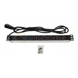 Listwa zasilająca BKT 19", 9xNF C61-314(standard PL, FR), wtyk IEC320 C20 16A/250V, kontrolka LED, kabel 2.5m