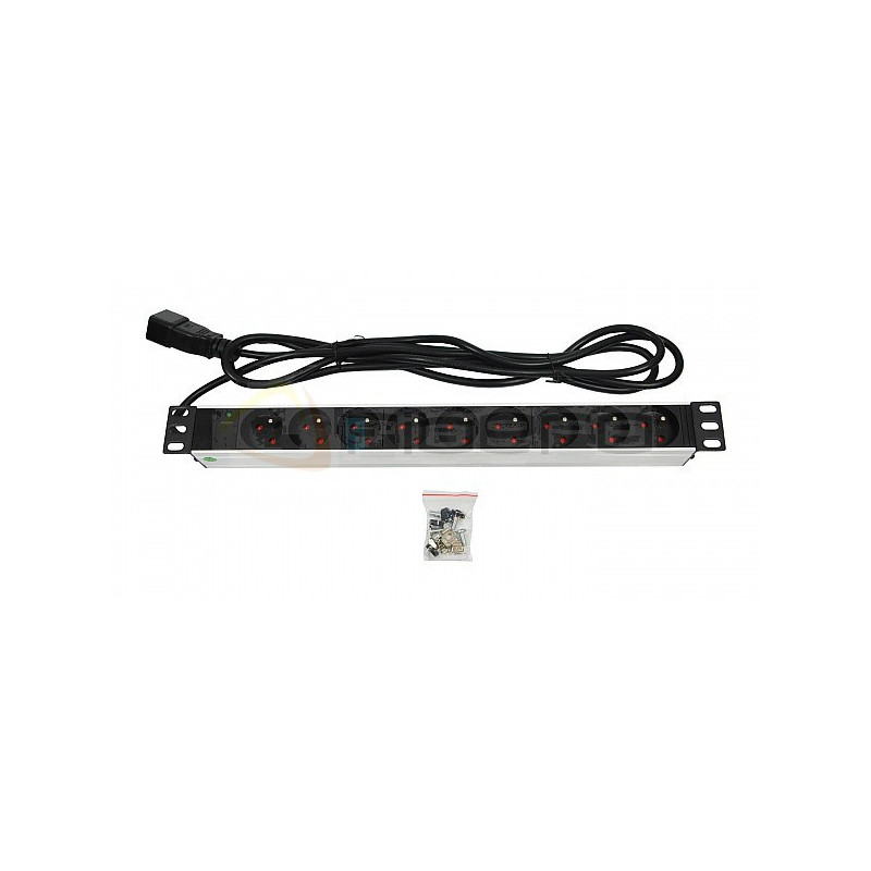 Listwa zasilająca BKT 19", 9xNF C61-314(standard PL, FR), wtyk IEC320 C20 16A/250V, kontrolka LED, kabel 2.5m