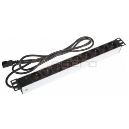 Listwa zasilająca BKT 19", 9xNF C61-314(standard PL, FR), wtyk IEC320 C14 10A/250V, kontrolka LED, kabel 2.5m