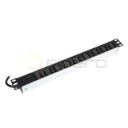 Listwa zasilająca BKT 19", 9xIEC320 C13, wtyk IEC320 C14 10A/250V, kontrolka LED, kabel 2.5m