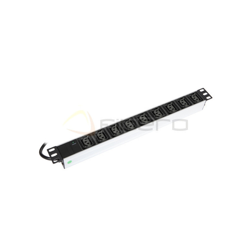 Listwa zasilająca BKT 19", 9xIEC320 C13, wtyk IEC320 C14 10A/250V, kontrolka LED, kabel 2.5m