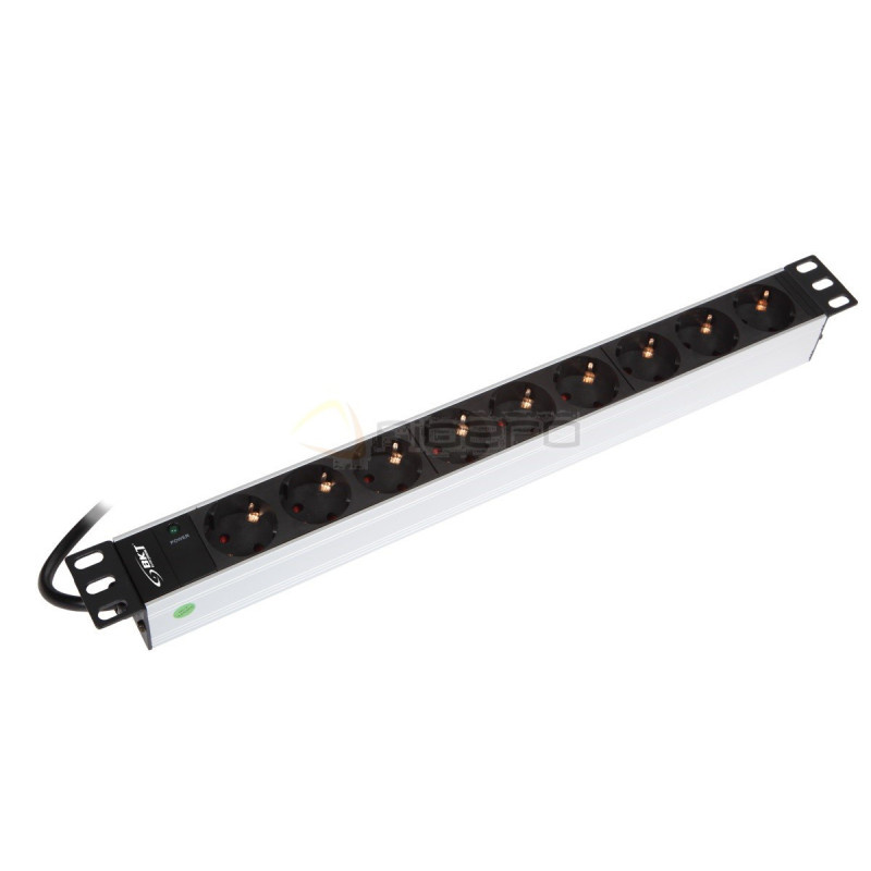 Listwa zasilająca BKT 19", 9xDIN 49440(schuko), wtyk DIN 49441(unischuko) 16A/250V, kontrolka LED, kabel 2.5m