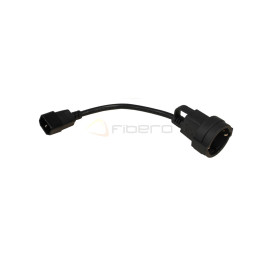 Kabel zasilający/adapter BKT - gniazdo DIN49440(Schuko) 10A, wtyk IEC 320 C14 10A, 3 x 1.5mm2 czarny 0,3m