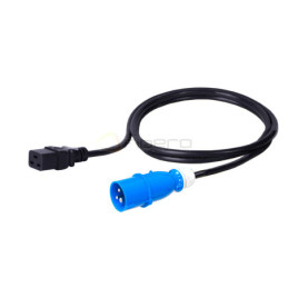 Kabel zasilający BKT - gniazdo IEC 320 C19 16A, wtyk IEC 60309 16A, 3 x 1,5 mm2 czarny 2m