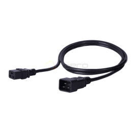 Kabel zasilający BKT - gniazdo IEC 320 C19 16A, wtyk IEC 320 C20 16A, 3 x 1,5 mm2 czarny  2m