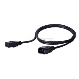 Kabel zasilający BKT - gniazdo IEC 320 C19 16A, wtyk IEC 320 C14 10A, 3 x 1,0 mm2 czarny 3m