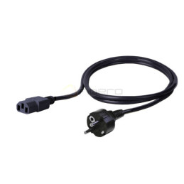 Kabel zasilający BKT - gniazdo IEC 320 C13 10A, wtyk DIN 49441(unischuko) 16A, 3 x 1,0 mm2 czarny 3m