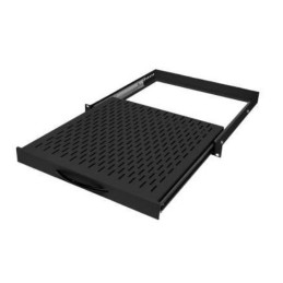 Półka ruchoma BKT 19",1U, o gł. 450mm, mocowana w czterech punktach RAL 9005 czarny