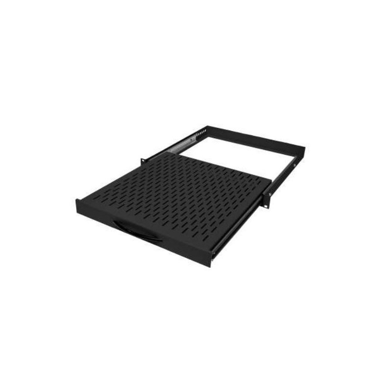 Półka ruchoma BKT 19",1U, o gł. 450mm, mocowana w czterech punktach RAL 9005 czarny