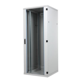 Szafa SRS, BKT 15U, 600/600/780, szer./gł./wys. mm. drzwi blacha/szkło, RAL 7035 ( konstrukcja spawana - nośność 600 kg )